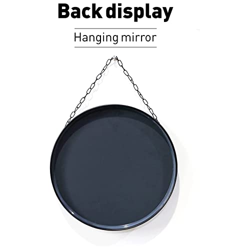 Zenida Circle Decorative Wall Mirror,Black Hanging Mirror With Black Stainless Chain, Small Round Mirror Wall Decor, Hanging Mirror For Wall, Wash Room, Living Room, Bedroom,Bathroom Vanity Mirror #TOP5