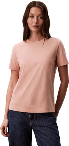 Calvin Klein Camiseta de Manga Corta Mujer Archive Jersey tee con Cuello Redondo, Rosa (Tuscan Wind), 2XL