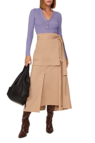 Derek Lam Collective Rtr Design Collective Purple Henley Sweater, Purple, Large #TOP1