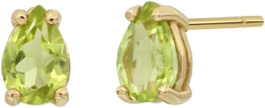 14K Yellow Gold Peridot Bony Levy Color Stud Earrings