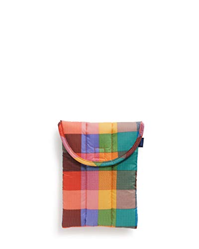 BAGGU Puffy Tablet Sleeve, Ripstop Nylon 8' Electronics Sleeve, Madras No. 1