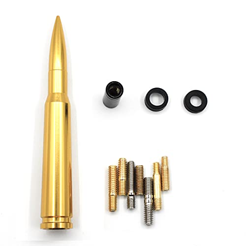 Image of 5.5 inch Bullet Car Truck Antenna Mast Vehicle Short Radio Antenna Replacement for Ford F Series F150 Raptor Super Duty Ranger Explorer Dodge RAM Pickup Trucks (Gloden)