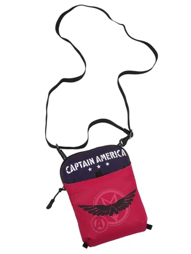 Image of Bewakoof Official Captain America Merchandise Unisex Red & Blue Printed Sling Bag