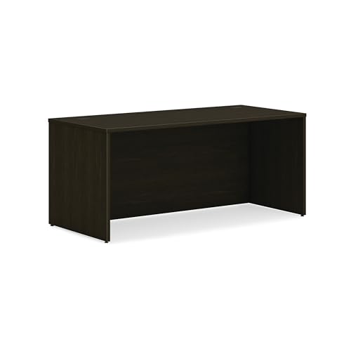 HON MOD Executive Desk 66" Java Oak with Cord Management