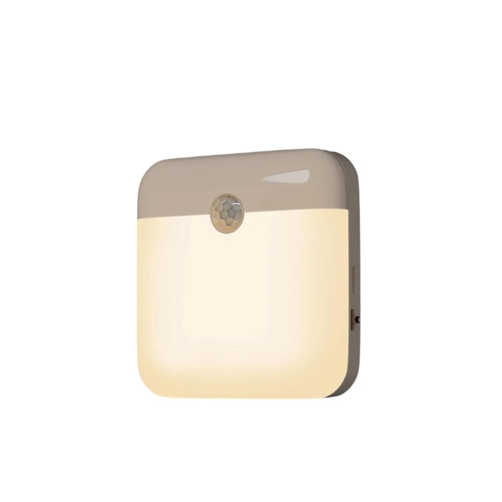 Hndhbfgrt LED Sensor Night Light, Rechargeable, Warm White, for Bedroom, Stairway, Closet, Dusk and Motion Detection