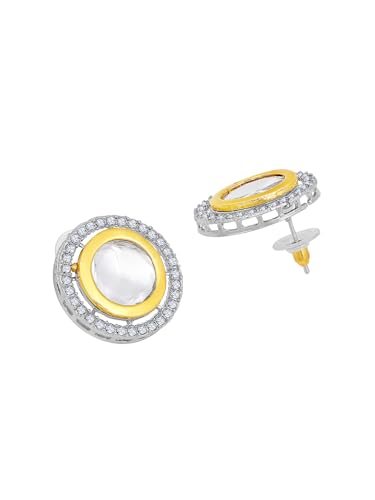 Image of ASMITTA Jewellery White Kundan Pearl Choker Necklace Set for Women with Earrings Bridal Jewellery Set for Wedding & Traditional