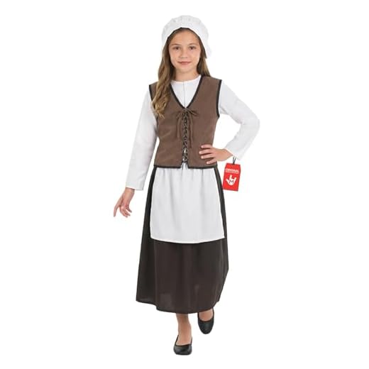 Fun Shack Kostüm Mittelalter Mädchen, Historische Kleidung Kinder, Perfekt für Karneval und Rollenspiele, M