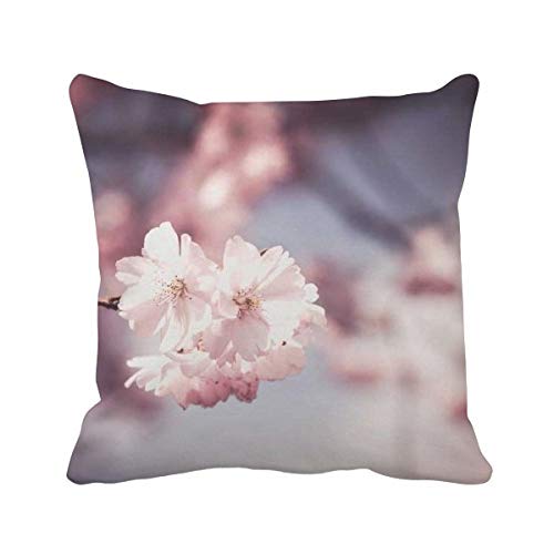 Housse de coussin carrée fleurs roses lavable pour rénover un canapé