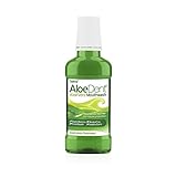Aloe Dent Mouthwash está hecho con 100% de Aloe Vera y aceites esenciales puros, que proporcionan una acción antibacteriana natural y relajante, además de aliento fresco de menta. Aloe Dent Aloe Vera Mouthwash está libre de alcohol y sacarina.