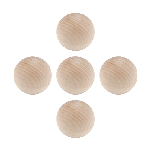Hngson Wooden Round Ball Wood Unfinished Ball Decorative Balls 2-Inch Diameter, 5Pcs For Craft #TOP1