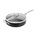 ProCook Professional Ceramic Sautépfanne - mit Deckel - 28 cm - 4,3 l - Schmorpfanne - mit Antihaftbeschichtung - Induktion - Sauteuse - mit gehärtetem Glasdeckel - Cool Touch Griff