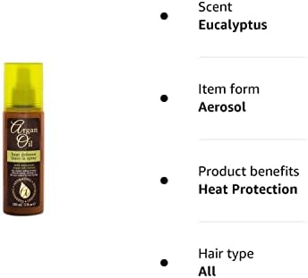 Xpel Argan Oil Heat Defence Leave in Spray, Eucalyptus, 150 ml