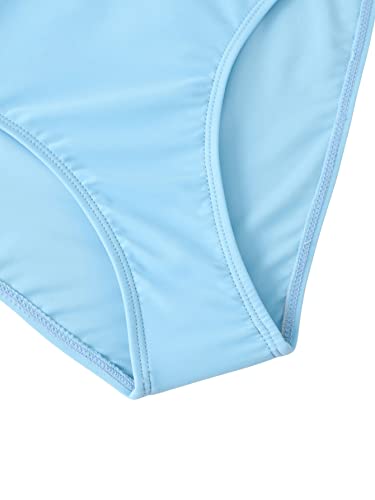 Verdusa Girl's 3 Piece Swimsuit Bathing Suit High Waist Bikini Sets With Cover Up Blue 12-13Y #TOP3