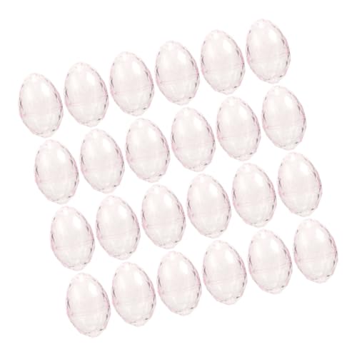 VILLCASE 24pcs Colorful Egg Box Fillable Ornaments Fillable Egg Shaped Ball Fillable Egg Ball Ornament for DIY Egg Shaped Ball Candy Boxes Easter Party Supplies Plastic Pink
