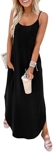 WIHOLL Women's Maxi Dresses for Women Casual Long Summer Sun Dres...