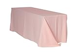 Your Chair Covers - 90 x 132 inch Rectangular Polyester Tablecloth Blush, Premium Seamless Wedding Table Cloth for 6 ft Rectangle Tables