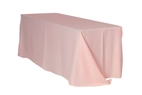 YOUR CHAIR COVERS - 90 x 132 inch Rectangular Polyester Tablecloth - Premium Seamless Wedding Table Cloth for 6 ft Rectangle Tables, Ideal for Wedding and Other Events - Blush