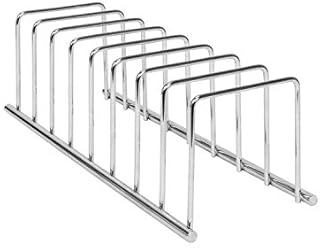 Spectrum Diversified Euro Kitchen Lid Organizer for Plates Cutting Boards, Bakeware, Cooling Racks, Pots & Pans, Serving Trays, and Reusable Containers, Chrome