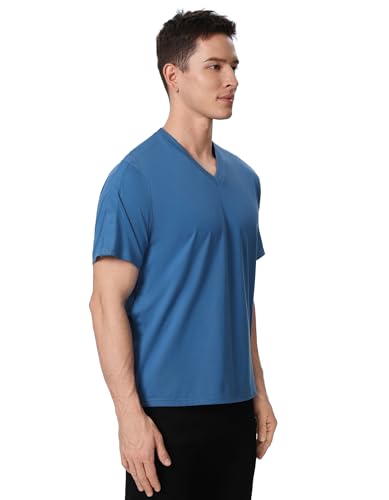 Image of Magnetic Buttons Post Shoulder Surgery Recovery Shirt for Men V-Neck Tear Away Adaptive Chemo Port Clothing for Women