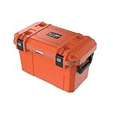 K Tool International XD70 Xtra-Cool Insulated Cooler, 70 Quart, Polypropylene, (4) Cup Holders with Drainage, Stainless Steel Bottle Opener, Side Handles, Non-Skid Rubber Feet, BPA Free, Orange/Grey