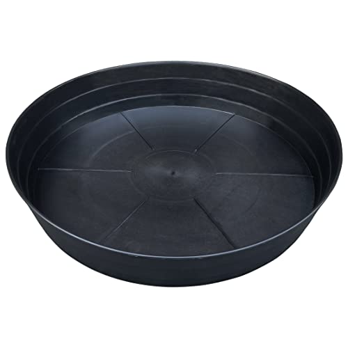 25 Inch Extra Large Planter Saucer, Extra-Deep 4.25 in Black Drip Trays for Flower Pot, Heavy Duty Drainage Tray Indoors No Holes, Plastic Plant Plate Water Catcher for Pots Base 19 20 21 22 in