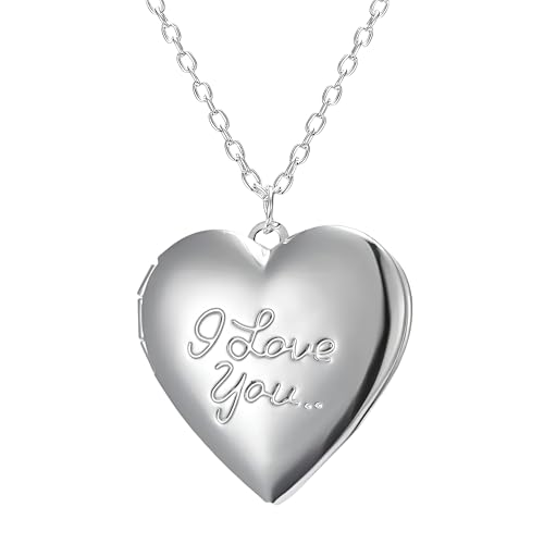 Collier pendentif photo médaillon cœur en argent massif ciselé main