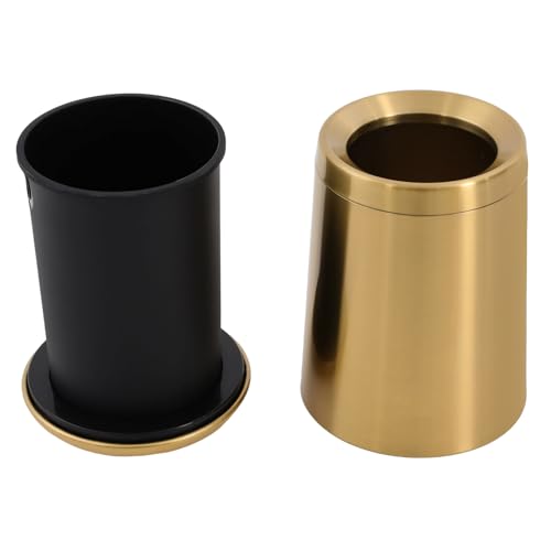 Caneca de basura rectangular de acero inoxidable dorada miniatura 7