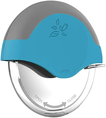 DECOSTYLE, Blue Pizza Cutter Wheel with Protective Blade Cover, improved, Super Sharp, Easy To Use and Clean, Slicer, Ergonomic Rubberized Grip, heavy dutty, Stainless Steel, Dishwater Safe