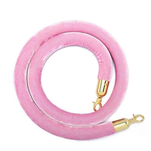 Barreras de control de multitudes de 1,5 m de largo, con forro trenzado, cuerda de barrera para columnas de cola, vallas de poste, soportes para decoración temática de alfombra roja (rosa)