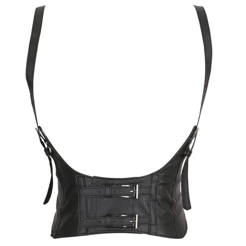 Vest Strap Elastic Wide Belt Women's Leather Vest Suspender Waistband