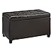 First Hill Matteo Faux-Leather Rectangular Storage Ottoman, Dark Chocolate