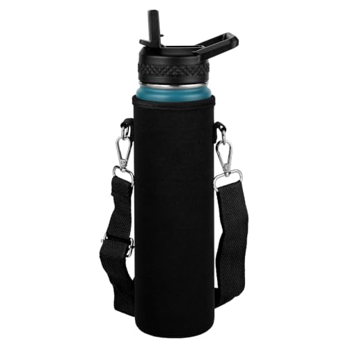 RAYMYLO Water Bottle Holder Carrier Bag Crossbody, 24 oz Black
