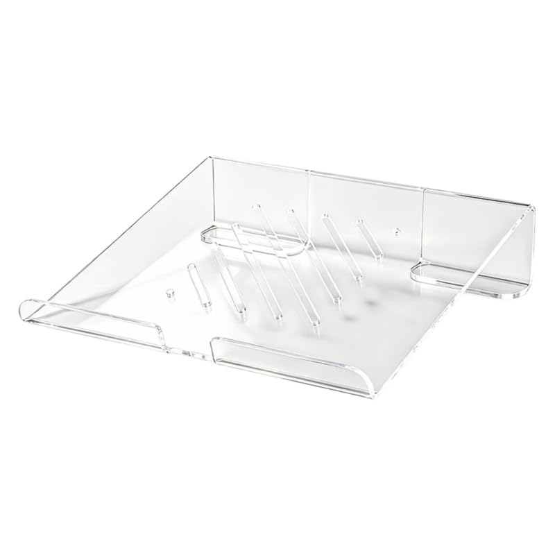 Soporte ventilado para laptop en acrílico transparente para el trabajo diario de escritorio