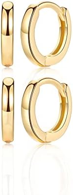 Silver Hoop Earings for Womens - 3 Pairs Small Hoop Earrings Sterling Silver Cartilage Sleeper Hoops, Girls Silver Earrings Set | Hypoallergenic Helix Tragus Jewellery Endless Huggie Hoops for Men