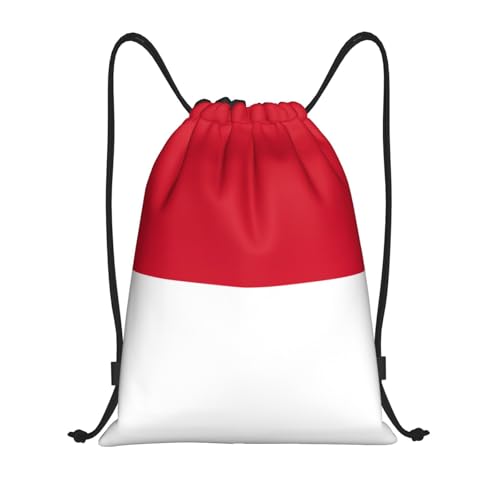 PUYhgb Flag Of Monaco Print Foldable Drawstring Backpack,