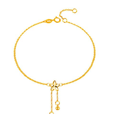Tobilleras Oro Amarillo 18K Flores de Cerezo Ajorca Tobillo Color Oro