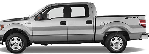 Image of Dark Grey Sport Bedside Decals: Fits 2017-2019 Ford Trucks 2 Decals Included Air Release Vinyl