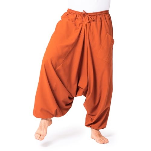 PANASIAM Aladin Pants Cotton 'Nature', Red Brown, L