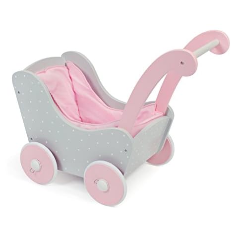 Holzpuppenwagen für Baby-Puppen bis 54 cm, Puppenwagen aus Holz Cover