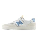 New Balance Men's 300 V3 Court Sneaker, Sea Salt/Chrome Blue/White, 12