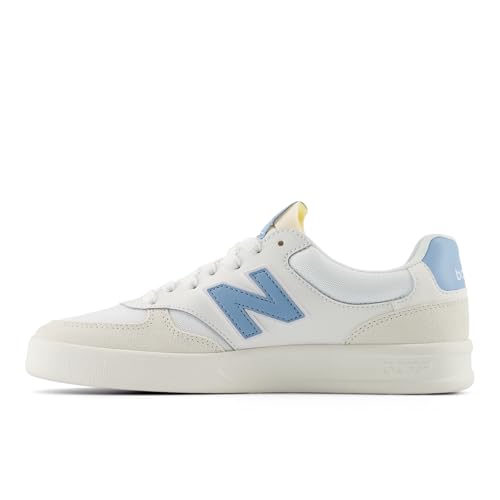 New Balance Men's 300 V3 Court Sneaker, Sea Salt/Chrome Blue/White, 10.5