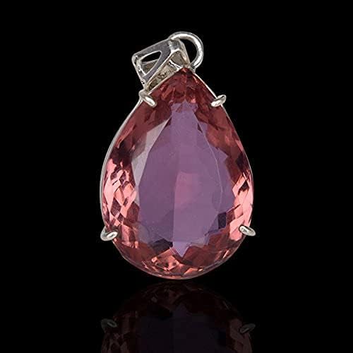 GEMHUB 65 Ct Pear Shape Color Change Alexandrite Pendant 925 Sterling Silver Necklace Pendant for Women