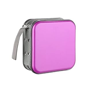 LIOVODE CD Wallet, 48 Capacity Portable CD/Blu-ray/Disc Media Holder Storage Organizer Binder for Car Office Home (Purple)