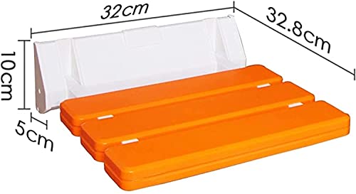 Tabouret de douche mural pliant - Chaise de bain bois orange - 5