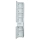 trendteam smart living - Skin - Hochschrank - Weiß/Weiß Hochglanz - 6 Fächer und eine Schublade - (BxHxT) 30 x 182 x 31 cm - Badregal mit 3 höhenverstellbaren Einlegeböden - Kratzfest