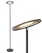 Brightech Sky LED Torchiere Super Bright Floor Lamp - Contemporary, High Lumen Light for Living Rooms & Offices - Dimmable, Indoor Pole Uplight for Bedroom Reading - Black