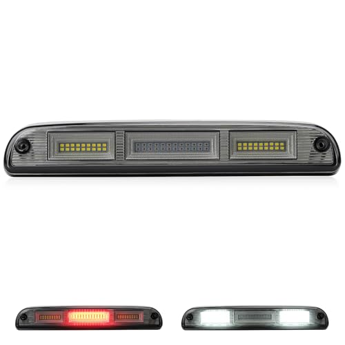 SUPAREE LED Third 3rd Brake Light, Compatible with 1999-2016 Ford F-250 F-350 F-450 Super Duty/Ranger 1993-2011, Accessories High Mount Stop Light Red/White Cargo Light, 60 LED Clear lens