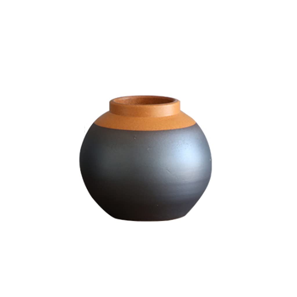 asdchZen Vases Creative Flower Arrangement Vase Ceramic Home Flower Appliance Decoration Tea Ceremony Retro Stoneware Vase Used For Living Room Hotel Study Decoration Vases For Decor,C