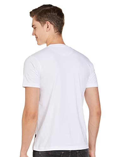 Image of Revolt Streetwear SINDICATE Men Revolt Men's Casual Round Neck 100% Cotton T-Shirt - with Graphic Print, Logo Branding (Coconut Milk, M)