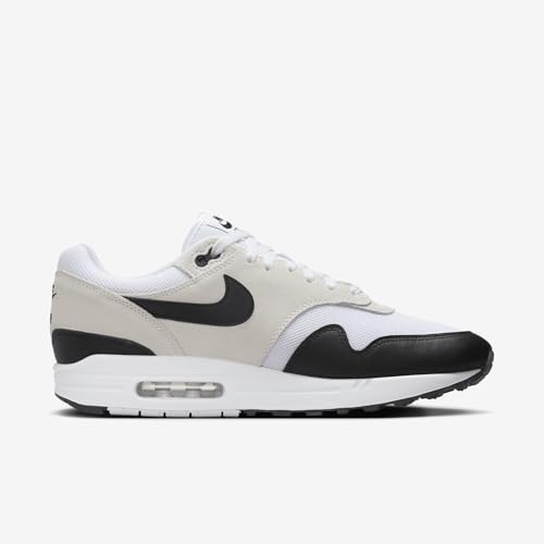 Nike Air Max 1 Essential Men's Shoes (FZ5808-101, White/Summit White/Black) Size 6.53
